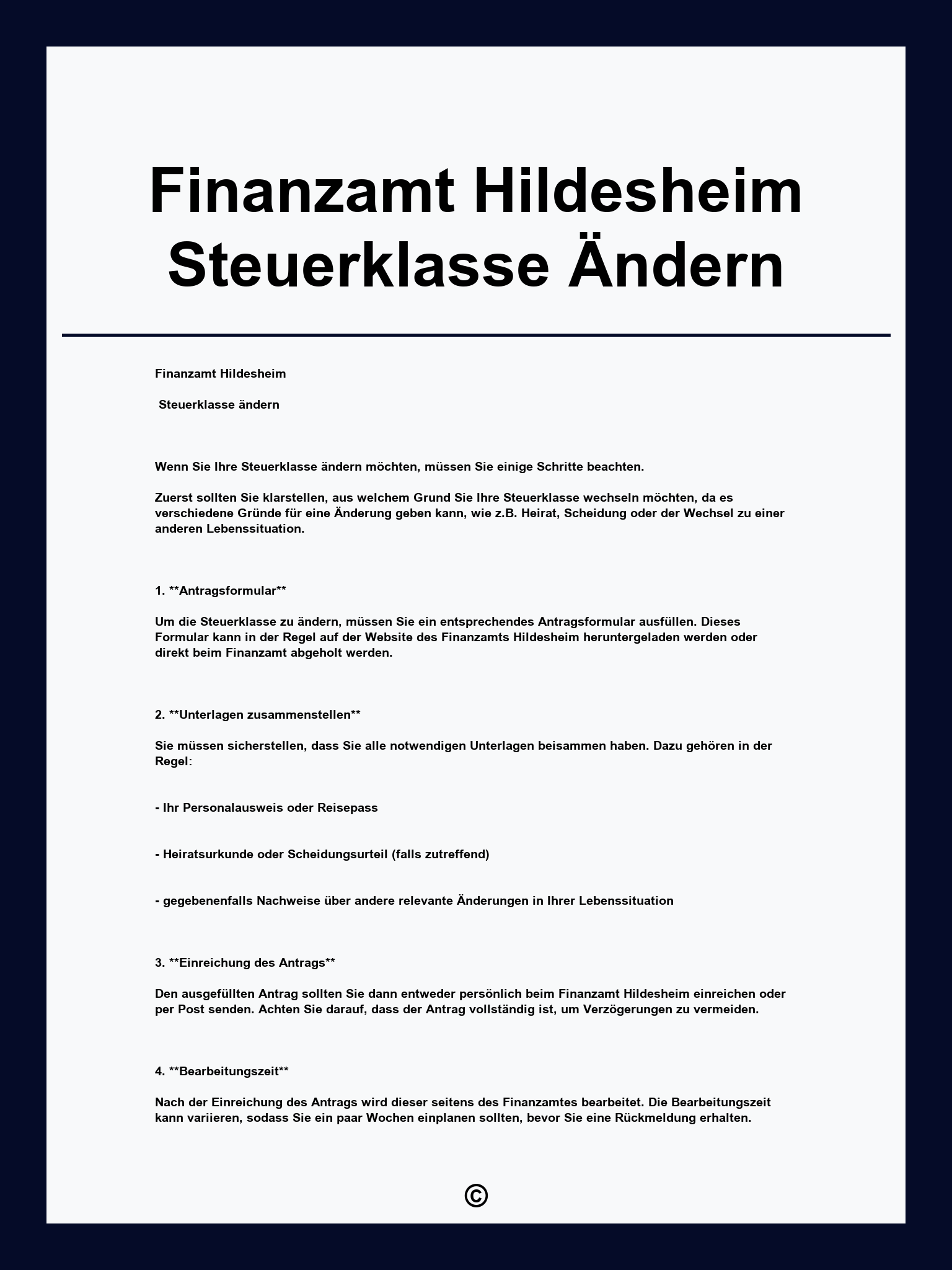Finanzamt Hildesheim Steuerklasse Ändern
