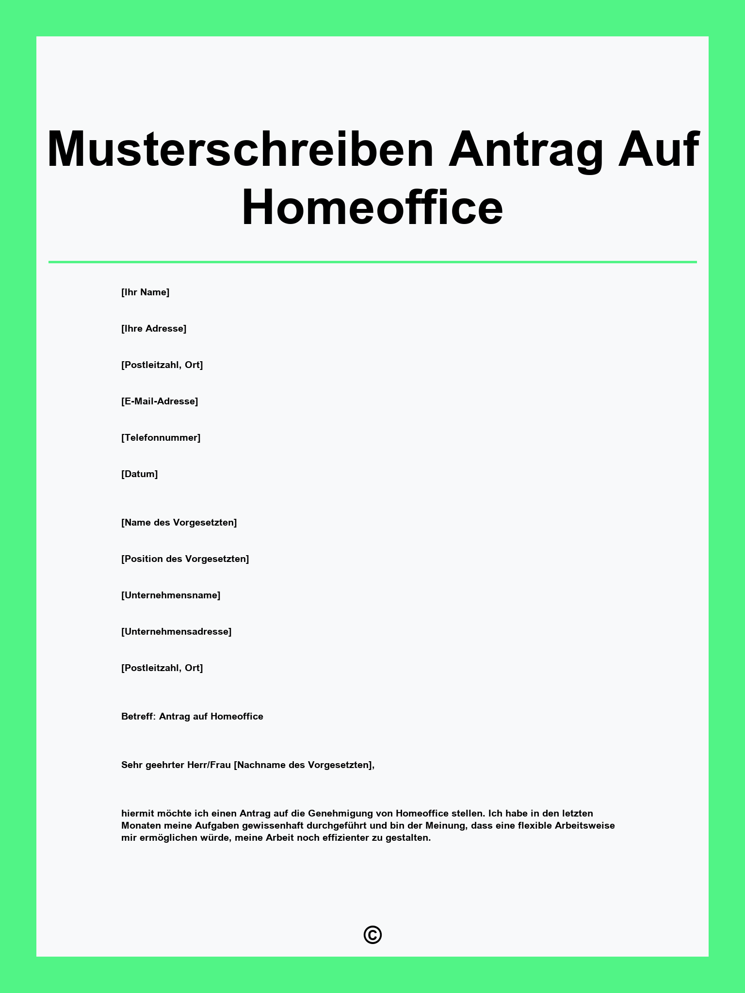 Musterschreiben Antrag Auf Homeoffice