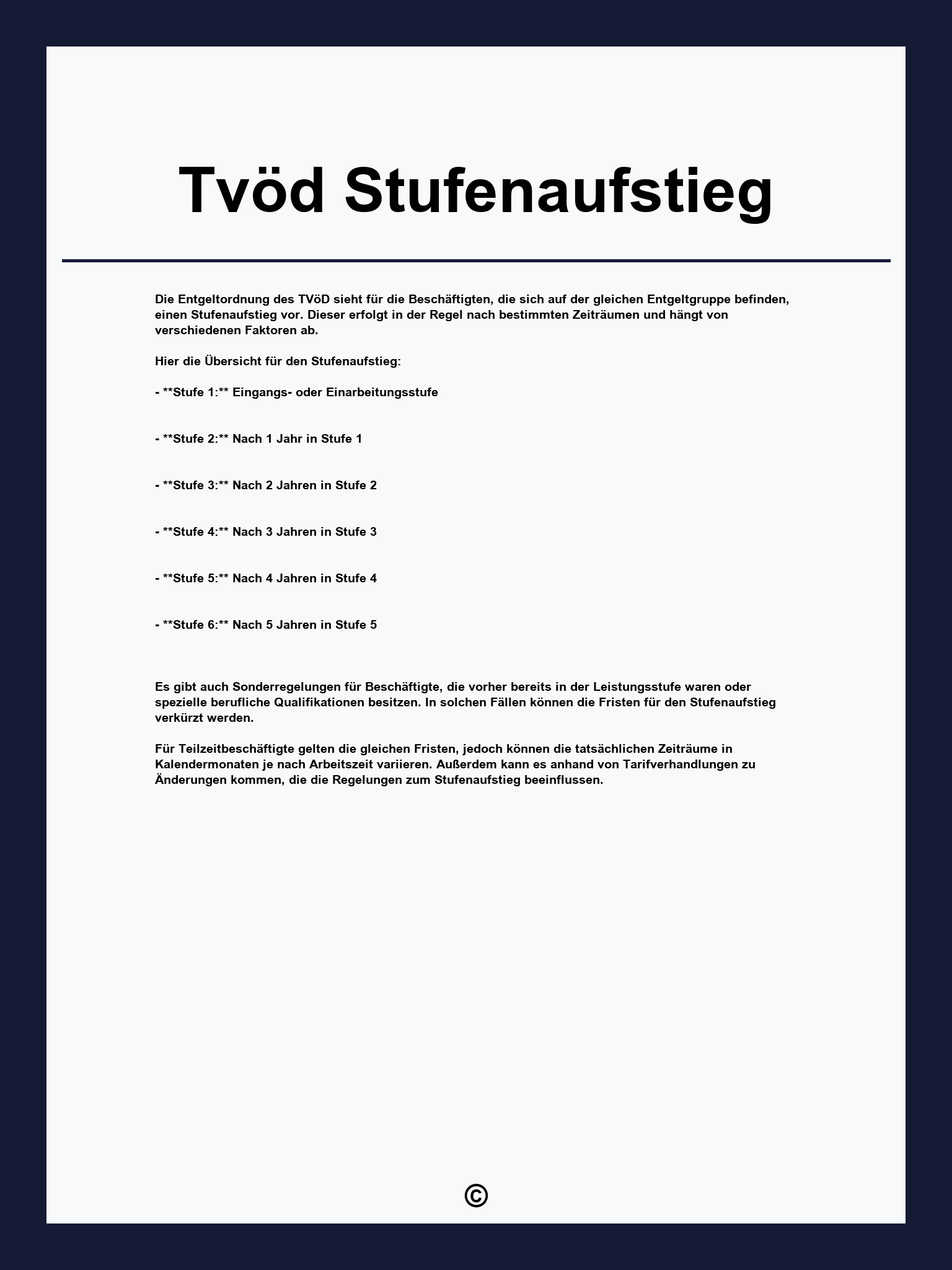 Tvöd Stufenaufstieg