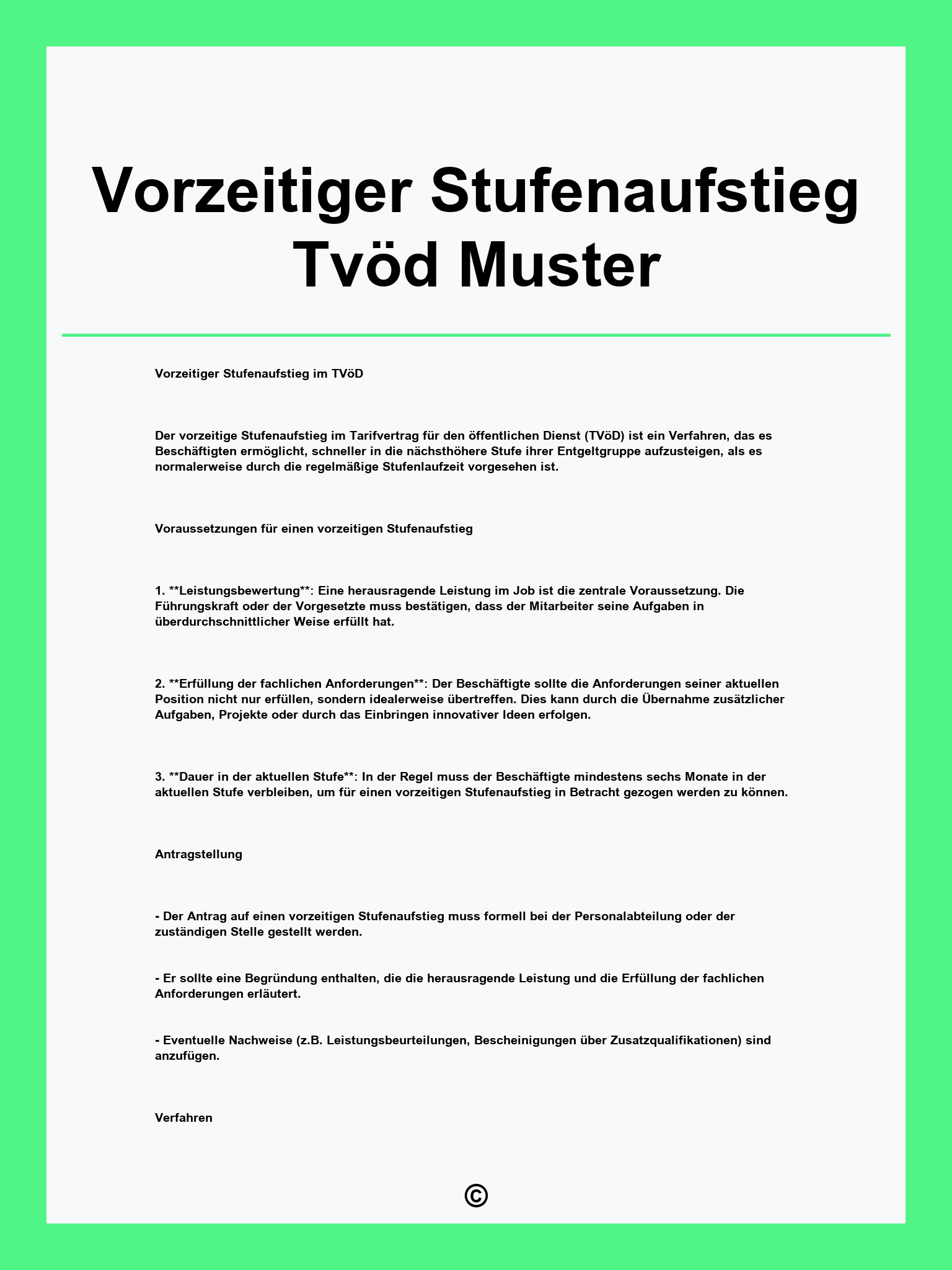 Vorzeitiger Stufenaufstieg Tvöd Muster